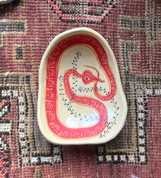 Red snake trinket dish #1