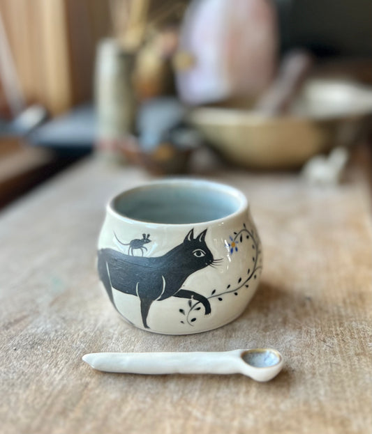 Cat and mouse salt bowl