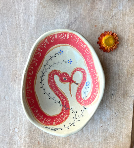 Red snake trinket dish #2