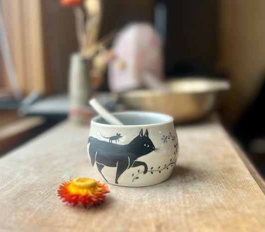 Cat and mouse salt bowl