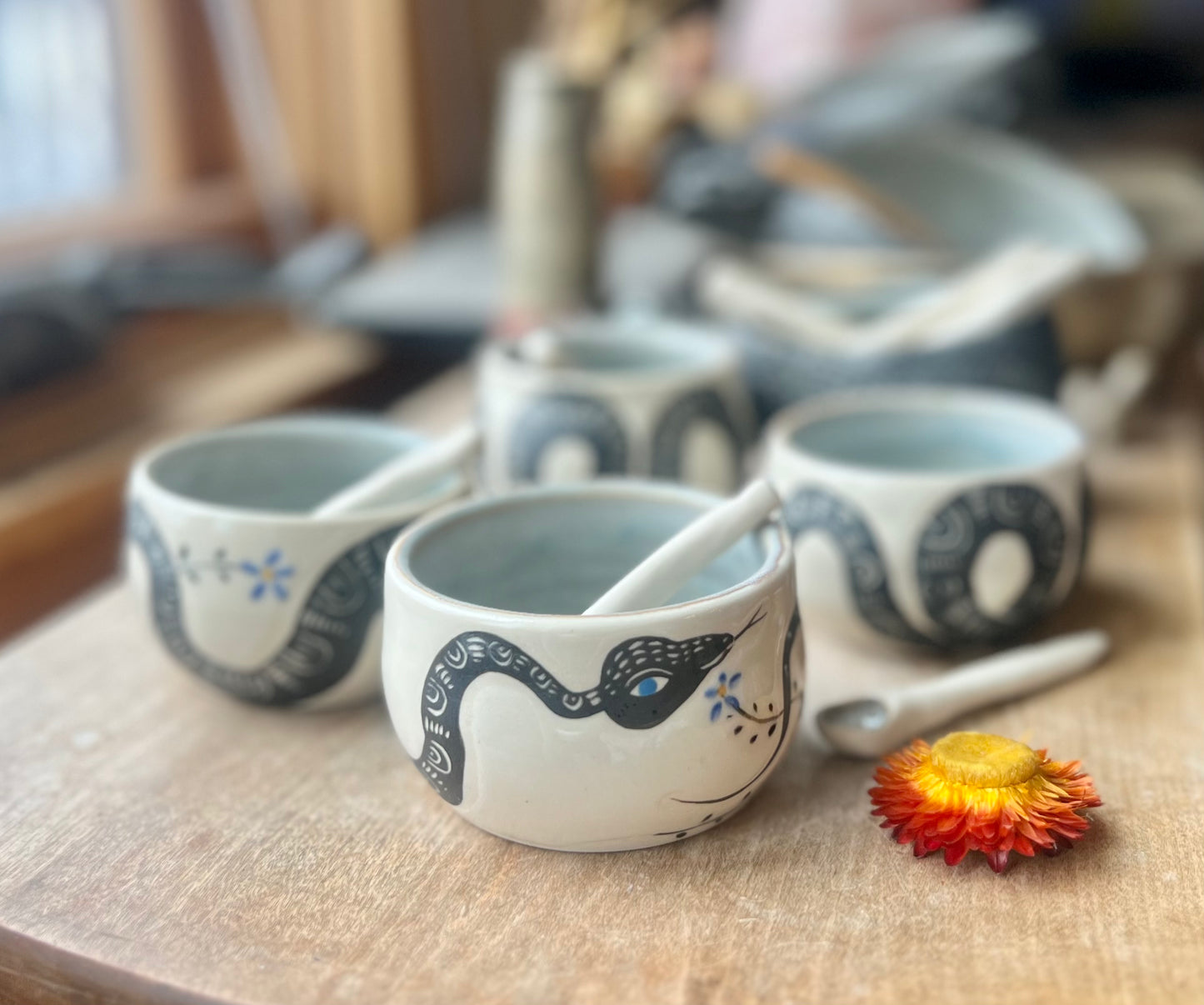 little snake salt bowl with spoon